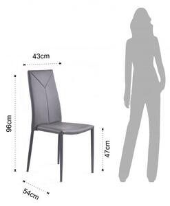 Židle SALLY GREY TOMASUCCI (barva - šedá syntetická kůže)