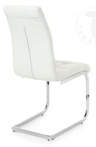 Židle COZY WHITE TOMASUCCI (barva - bílá syntetická kůže, chromované kovové nohy)