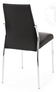 Židle MARGO´BLACK TOMASUCCI (barva - černá syntetická kůže, chromovaná kovová konstrukce)