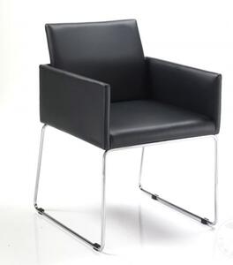Židle EMMA BLACK TOMASUCCI (barva - černá syntetická kůže, chromovaná kovová konstrukce)