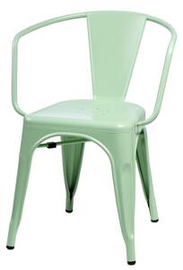Židle PARIS ARMS zelená inspirované TOLIX, Sedák bez čalounění, Nohy: kov, , barva: zelená, s područkami kov