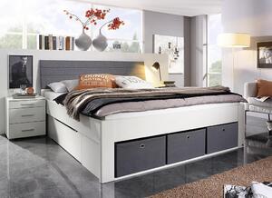 POSTEL 140/200 cm, kompozitní dřevo, šedá, bílá Carryhome - Jednolůžkové postele