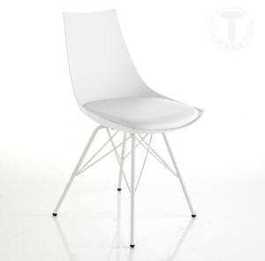 Židle KIKI WHITE TOMASUCCI (barva - bílý polypropylen, syntetická kůže)