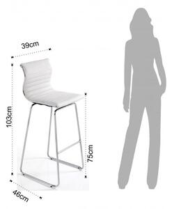 Barová židle TASK TOMASUCCI (barva - bílá syntetická kůže/kovová konstrukce)