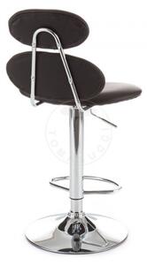 Barová židle CETUS BLACK TOMASUCCI (barva - černá syntetická kůže/chromovaná kovová noha)