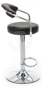 Barová židle CRUX BLACK TOMASUCCI (barva - černá syntetická kůže/chromovaný kovový rám)