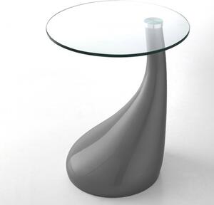 Konferenční stolek POP SILVER TOMASUCCI (barva - stříbrná leštěná pryskyřice, tvrzené sklo)