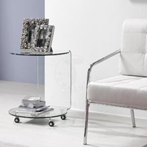 Konferenční / noční stolek na kolečkách MOVE TOMASUCCI (barva - ohýbané sklo)