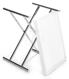 Skládací konferenční stolek s odnímatelnou deskou BALDI TOMASUCCI (barva - chromovaný kovový rám, bílá matná deska)