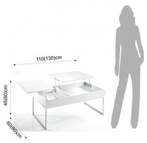 Konferenční stolek CELINDA TOMASUCCI (barva - bílá matná lakovaná, chromová kovová základna)