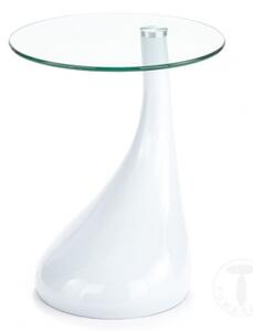 Konferenční stolek POP WHITE TOMASUCCI (barva - bílá leštěná pryskyřice, tvrzené sklo)