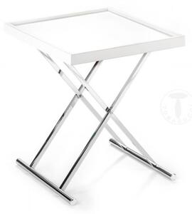 Skládací konferenční stolek s odnímatelnou deskou BALDI TOMASUCCI (barva - chromovaný kovový rám, bílá matná deska)