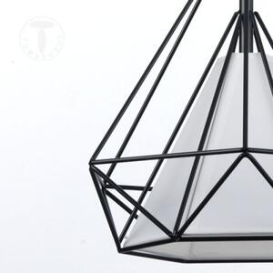 Lustr DIAMOND TOMASUCCI (barva - konstrukce stínítka z matného černého kovu a stínidlo z neprůhledného bílého plastu)