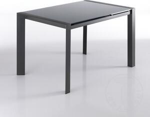 Rozkládací jídelní stůl VALLA GREY 122-182cm TOMASUCCI (barva - šedá, sklo, kov)