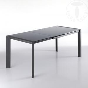 Rozkládací jídelní stůl VALLA GREY 122-182cm TOMASUCCI (barva - šedá, sklo, kov)