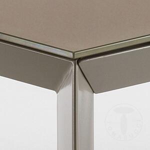 Rozkládací jídelní stůl BLADE 160-220cm TORTORA TOMASUCCI (barva - šedohnědá, tvrzené sklo)