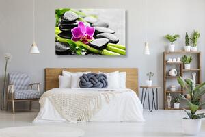 Obraz Spa zátiší s fialovou orchidejí Varianta: 60x40