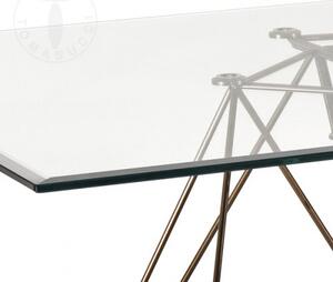 Skleněný jídelní stůl SPILLO 180cm TOMASUCCI (barva - tvrzené sklo, chromovaná kovová konstrukce)