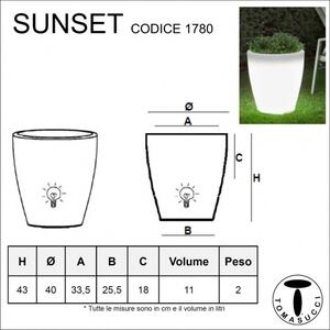 Stojací lampa/váza / květináč pro venkovní i vnitřní použití SUNSET TOMASUCCI (barva - bílá polyethylenová pryskyřice)