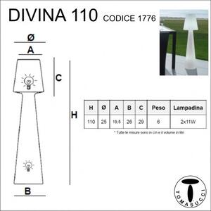 Stojací lampa pro venkovní i vnitřní použití DIVINA 110 TOMASUCCI (barva - bílá polyethylenová pryskyřice)
