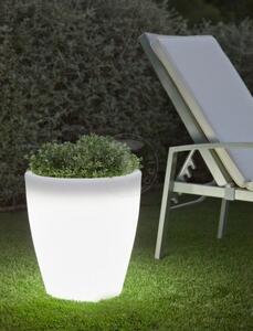 Stojací lampa/váza / květináč pro venkovní i vnitřní použití SUNSET TOMASUCCI (barva - bílá polyethylenová pryskyřice)