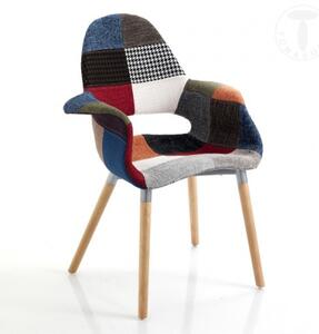 Křeslo/židle KALEIDOS-H TOMASUCCI (barva - barevné, patchwork styl, dřevěné nohy dub)