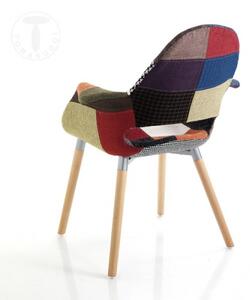 Křeslo/židle KALEIDOS-H TOMASUCCI (barva - barevné, patchwork styl, dřevěné nohy dub)