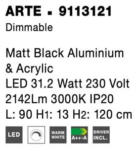 LED lustr Arte 90 černé