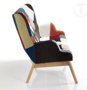 2místná pohovka KALEIDOS-G TOMASUCCI (barva - barevná, patchwork styl, nohy dřevo - dub)