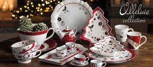 Vánoční porcelánová mísa ALLELUIA BRANDANI (barva - porcelán, bílá/červená/zlatá)