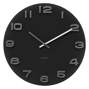 Nástěnné kulaté hodiny Vintage 35 cm černé Karlsson (Barva - černá)