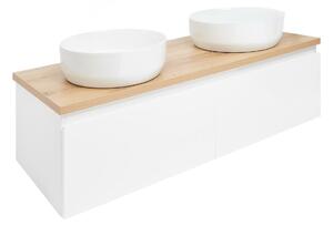 Koupelnová skříňka s krycí deskou SAT B-Way 119x30x45 cm bílá lesk BWAY120WDOAKU2