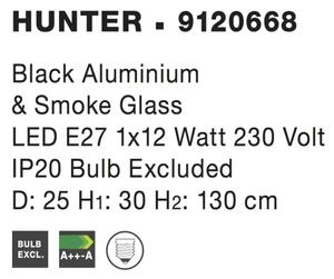Retro lustr Hunter 25 Tmavě šedé