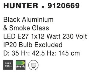 Retro lustr Hunter 35 Tmavě šedé