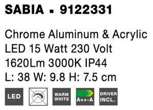 Moderní nástěnné svítidlo Sabia 38 Chrome – Šedá