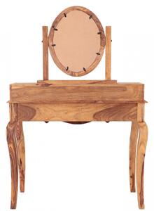 Toaletní stolek se zrcadlem + taburet z indického masivu palisandr