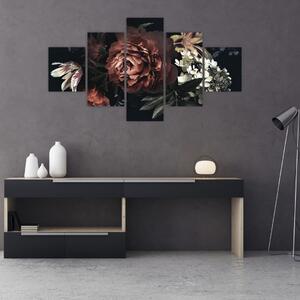 Obraz - Temné květy (125x70 cm)