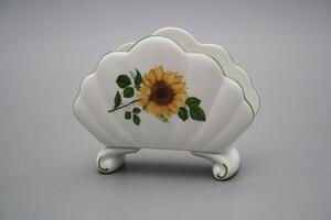 Bohemia Porcelán 1987 Stojánek na ubrousky Rokoko Slunečnice ZL