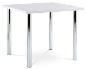Jídelní stůl 90x90 cm, chrom / vysoký lesk bílý AT-1913B WT