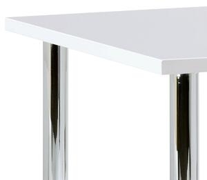 Jídelní stůl AT-1913B WT 90x90 cm, vysoký lesk bílý/chrom