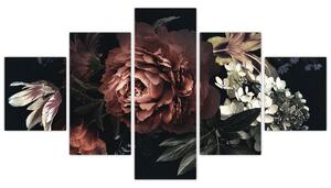 Obraz - Temné květy (125x70 cm)