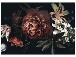 Obraz - Temné květy (70x50 cm)