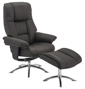RELAXAČNÍ KŘESLO S TABURETEM, kov, textil, antracitová, barvy chromu Cantus - Křesla klasická