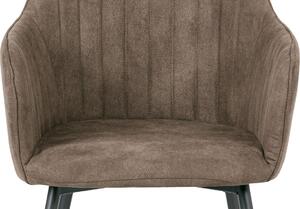 Jídelní židle DCH-222 BR3 látka hnědá, kov šedý mat
