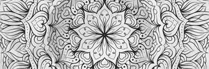 Obraz abstraktní etnická Mandala v černobílém provedení Varianta: 120x40