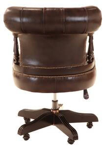 Kancelářská židle Chesterfield Admiral z pravé hovězí kůže Brown