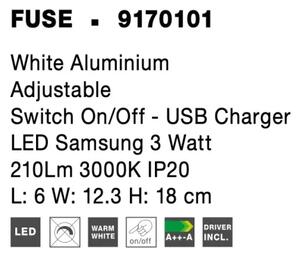 Moderní nástěnné svítidlo Fuse 6 bílé