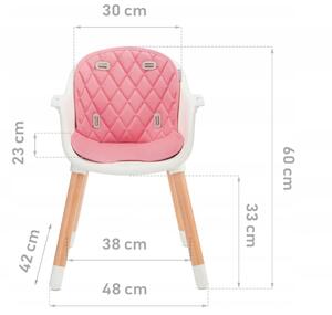 Vulpi Dětská židle na krmení Baby Tiger 2v1 Barva: růžová