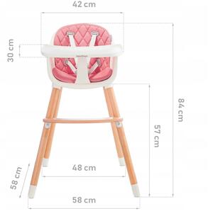 Vulpi Dětská židle na krmení Baby Tiger 2v1 Barva: šedá