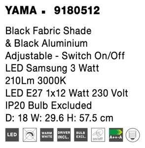 Designové nástěnné svítidlo Yama 18 černé